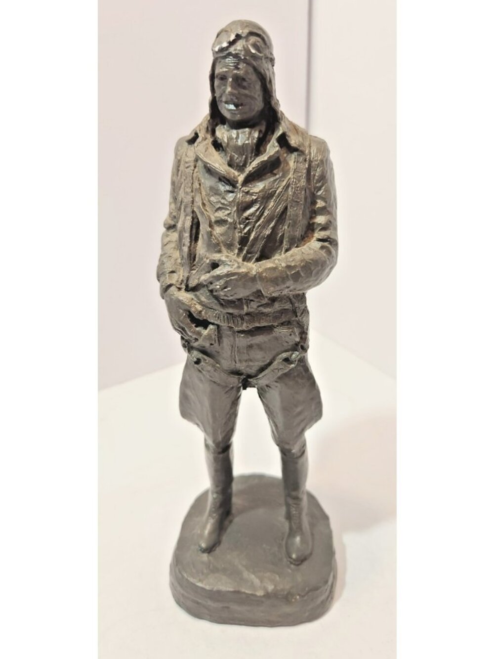 Vtg "Early Flying Man" Sculpture by Michael Garman Hand Signed #030 Bronzetone